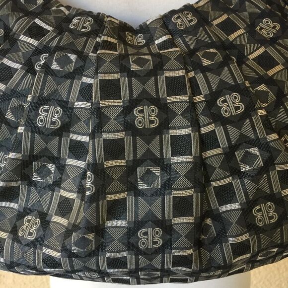 COBO Internazionale Black and Silver Crossbody Hand Bag Canvas & Leather - Picture 4 of 8